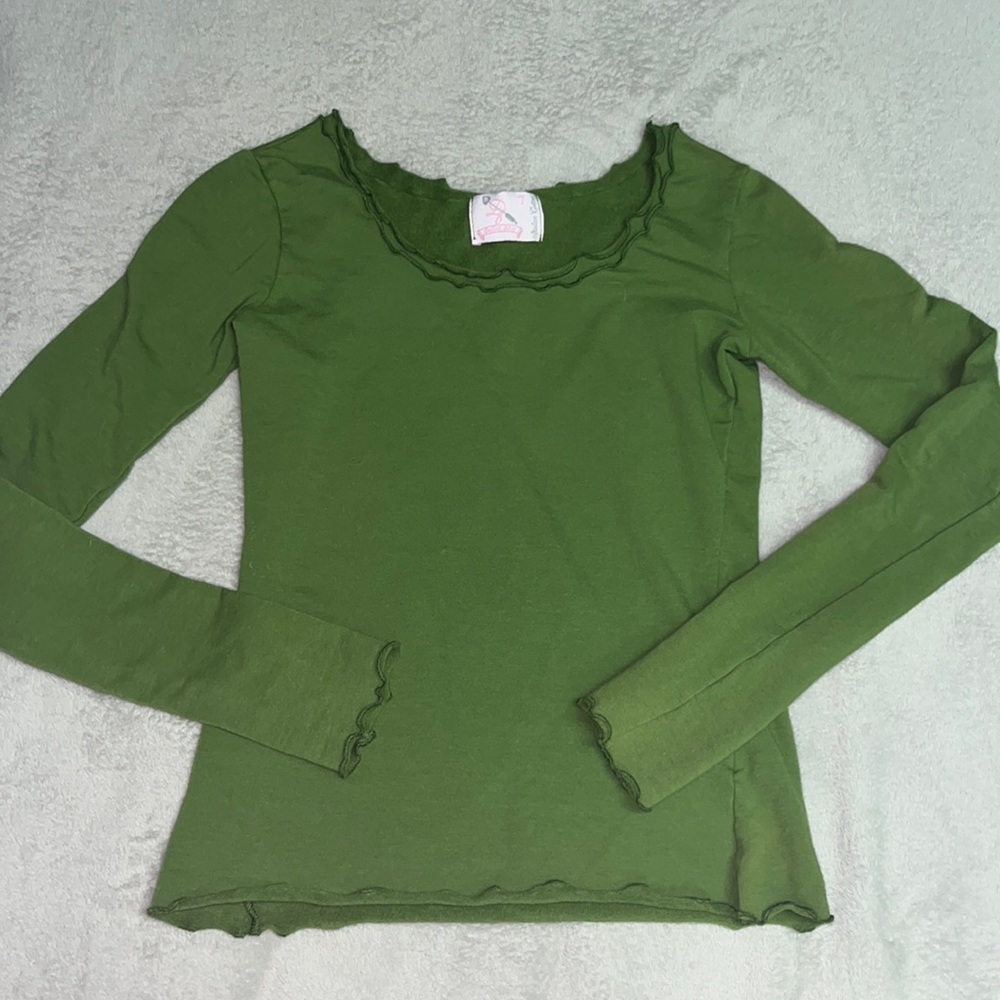 green long sleeve top